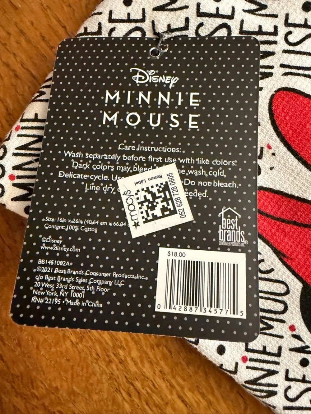 DISNEY MINNIE MOUSE 2 PACK KITCHEN TOWEL SET NWT